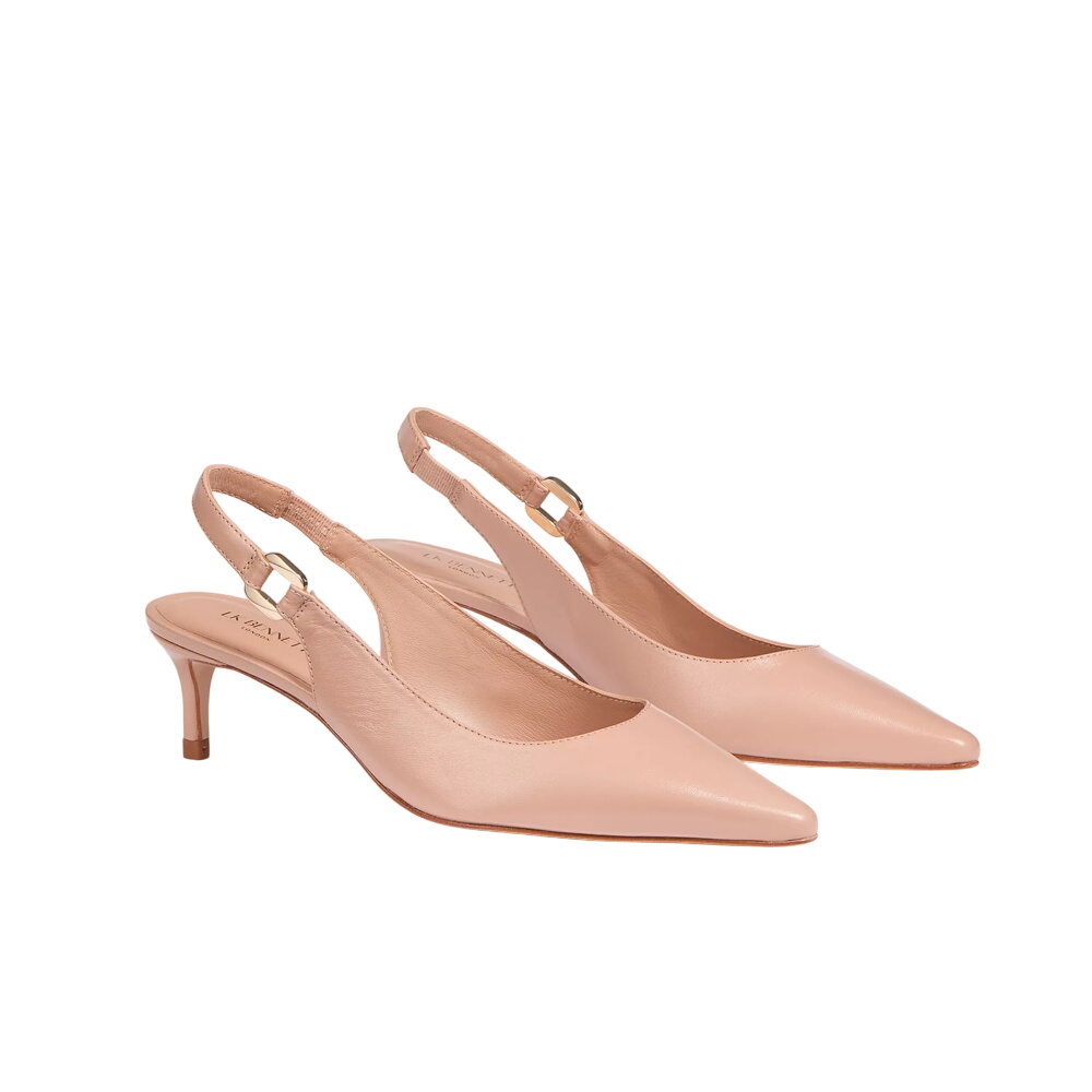 L.K. Bennett Lettie Neutral Leather Slingback Open Courts